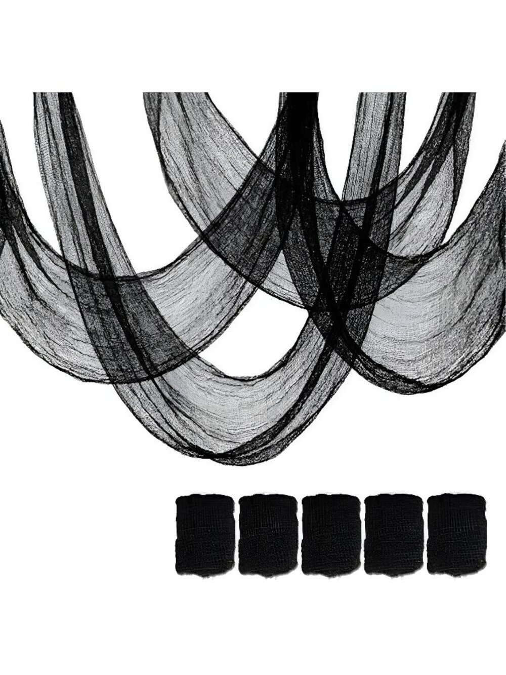 5Pcs Halloween Creepy Cloth Black 30×72inch - Halloween Decorations Clearance -